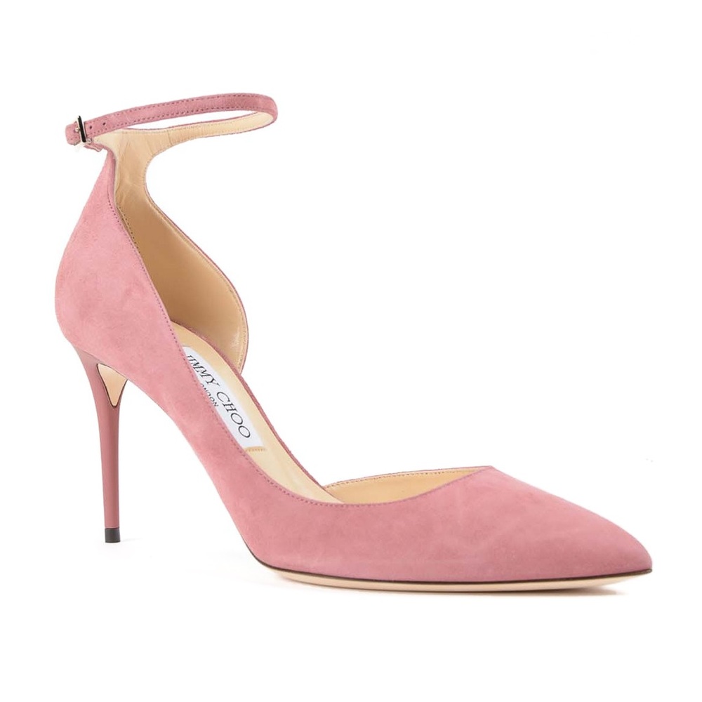 Jimmy Choo Pink Suede Heels Lucy